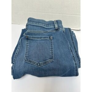 Spanx Jeans Hi-Rise Vintage Indigo Seamed Front Wide Leg Stretch Pull-On Small